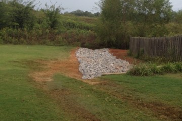 A water trench installation in Calera, Al