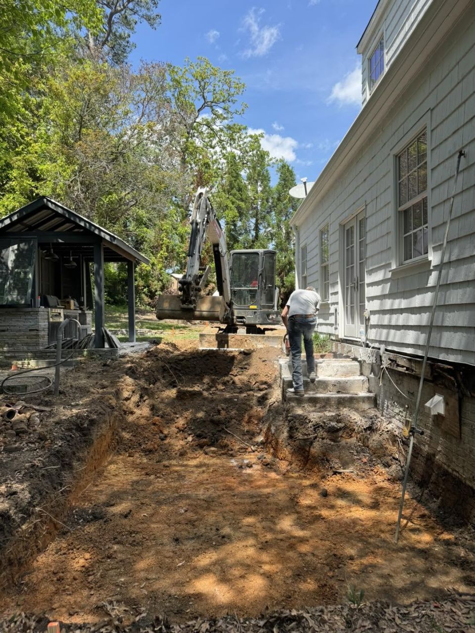 Cross Space Foundation For A House Addition
